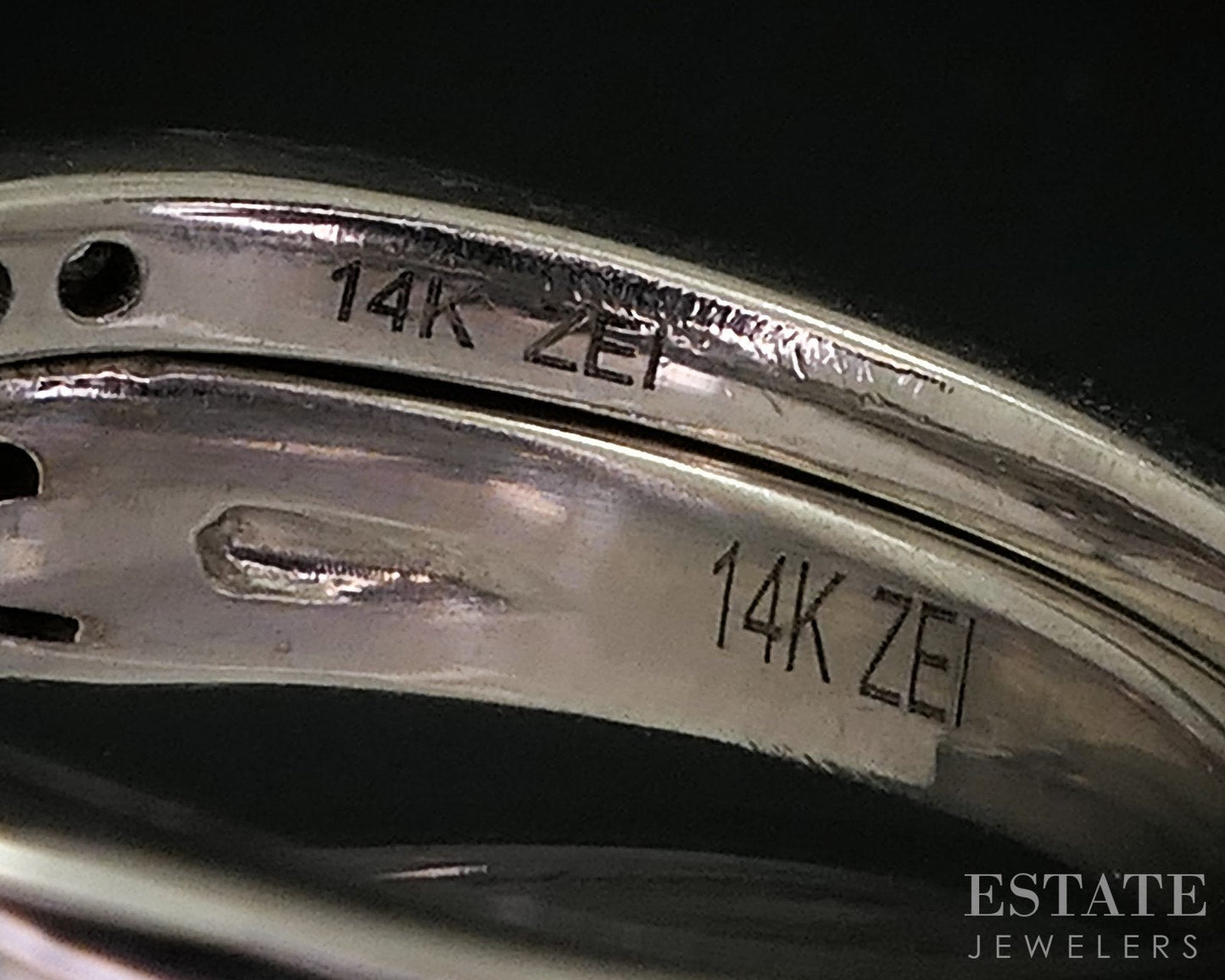 14k White Gold Tolkowsky Natural 1.46ctw Diamond Halo Wedding Set 7.6g i18409