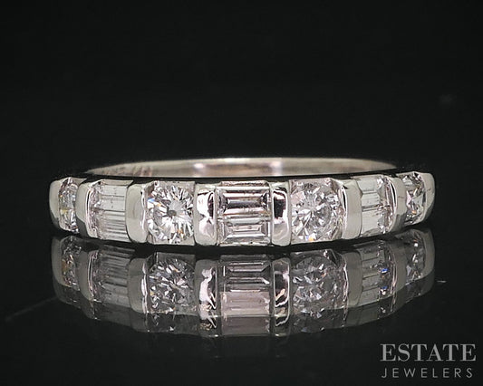 14k White Gold Natural .33ctw Diamond Ladies Wedding Band 2.1g i18414