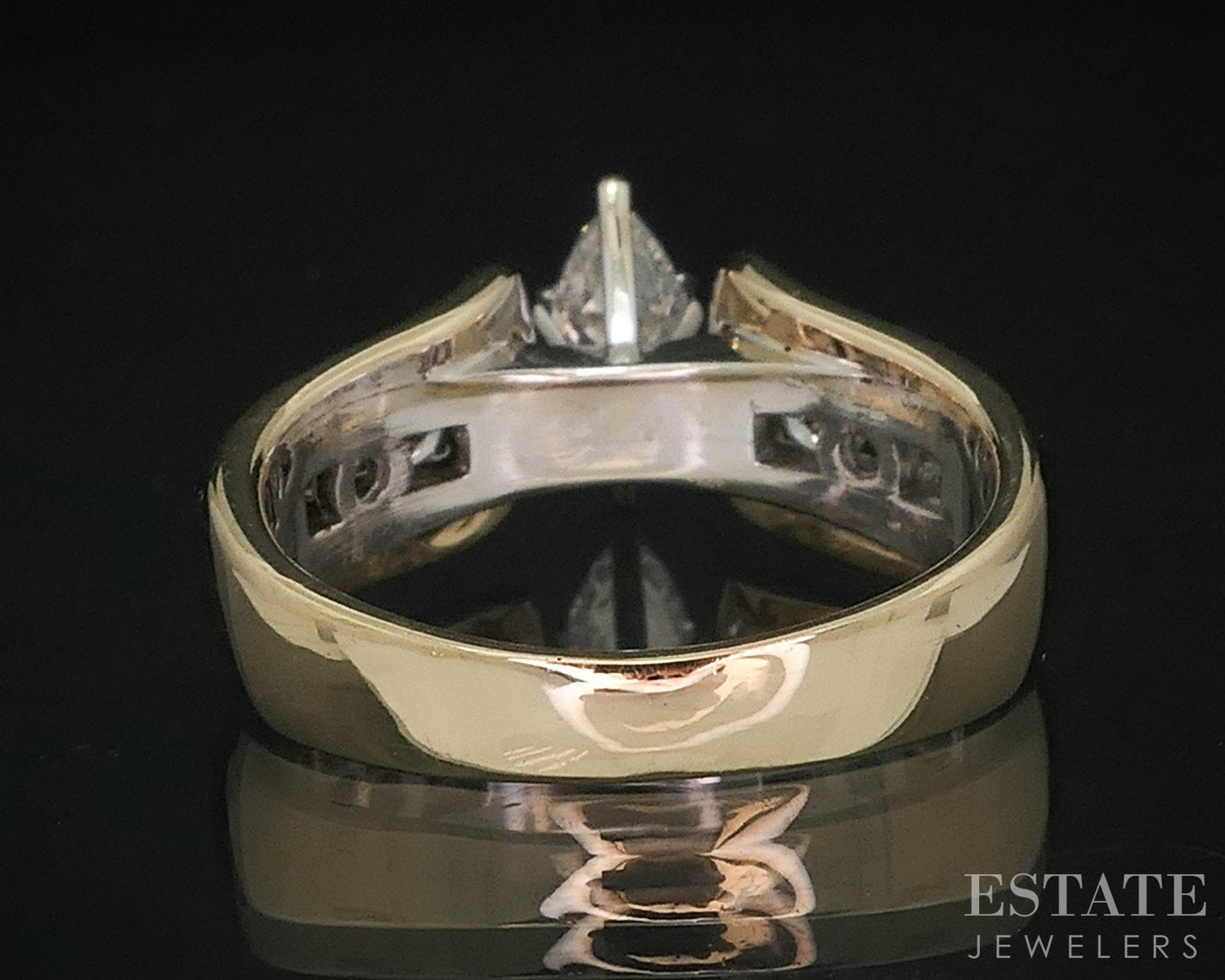 14k Yellow & White Gold Marquise Natural .82ctw Diamond Engagement Ring i18406