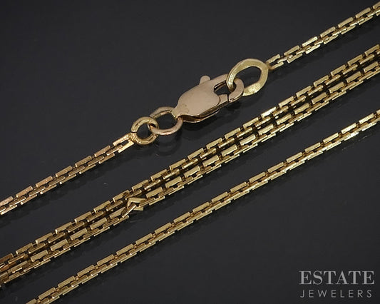 14k Yellow Gold 1mm Square Cable Chain Link Ladies Necklace 4.1g 19"L i18436b