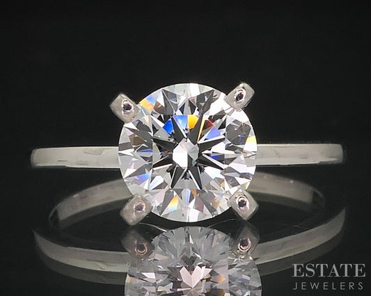 Platinum IGI Lab Created 1.53ct Diamond Solitaire Engagement Ring i18447