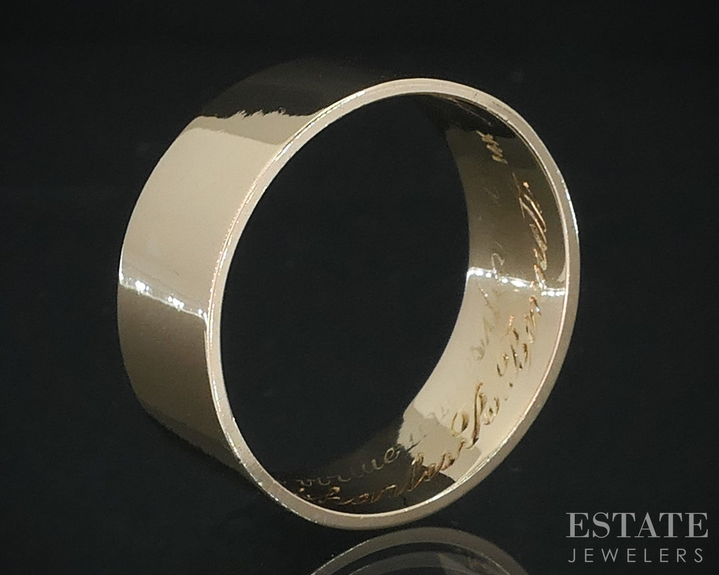 Antique 14k Yellow Gold Masonic Scottish Rite 14th Degree Mens Band 6.3g i18448