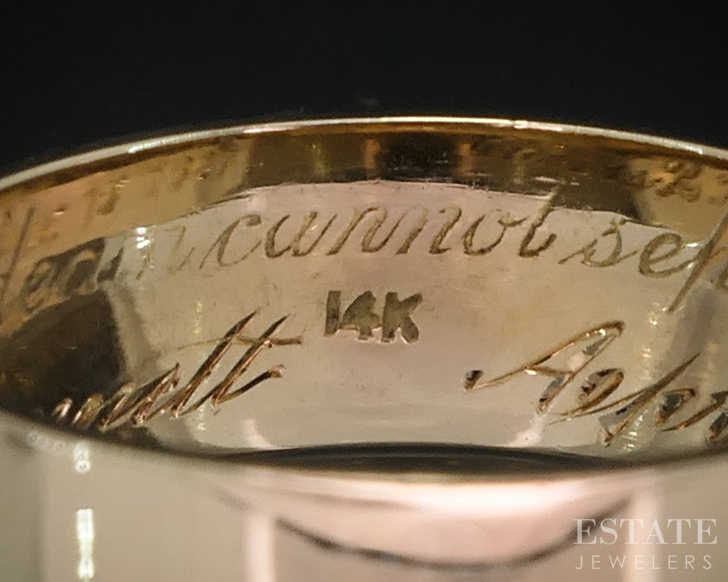 Antique 14k Yellow Gold Masonic Scottish Rite 14th Degree Mens Band 6.3g i18448