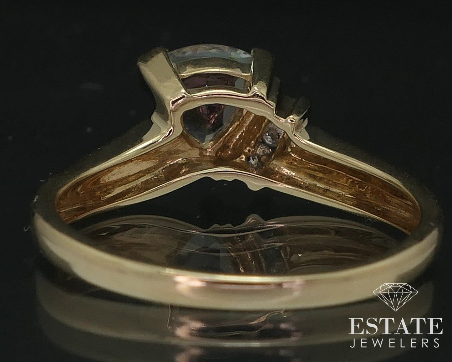 14k Yellow Gold Natural Mystic Topaz & Diamond Ladies Ring 2.4g p77336b