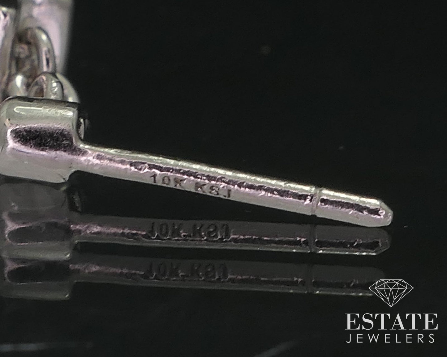 10k White Gold Natural .08ctw Diamond Tear Drop Dangle Earrings 3.1g i18506b