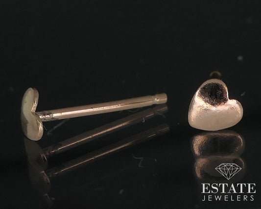 14k Yellow Gold Heart Stud Children's Earrings i18509b