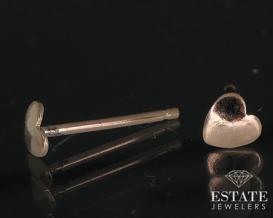 14k Yellow Gold Heart Stud Children's Earrings i18509b
