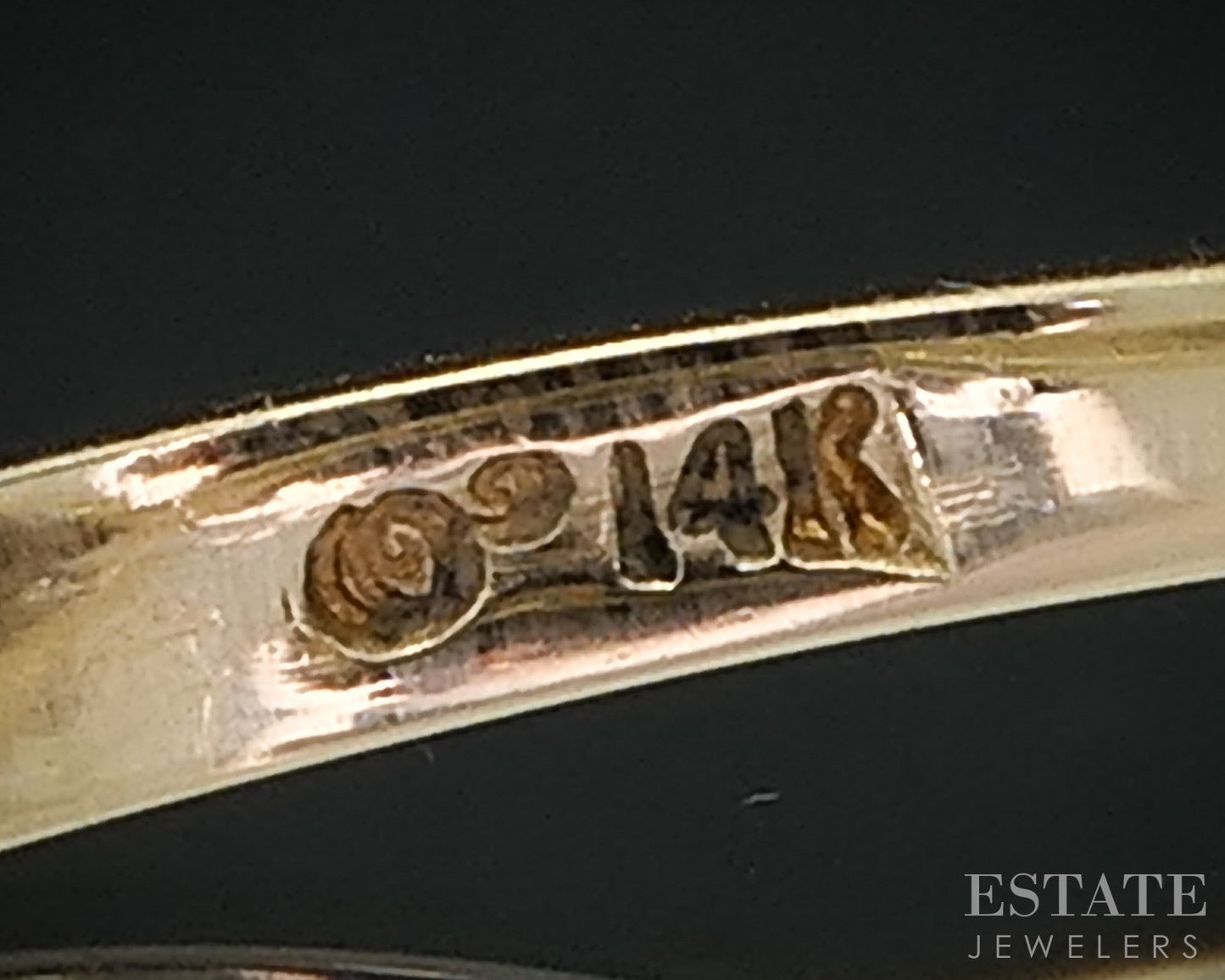 Vintage 14k Yellow Gold 8mm Cultured Pearl & Diamond Ladies Ring 3.7g i18519b