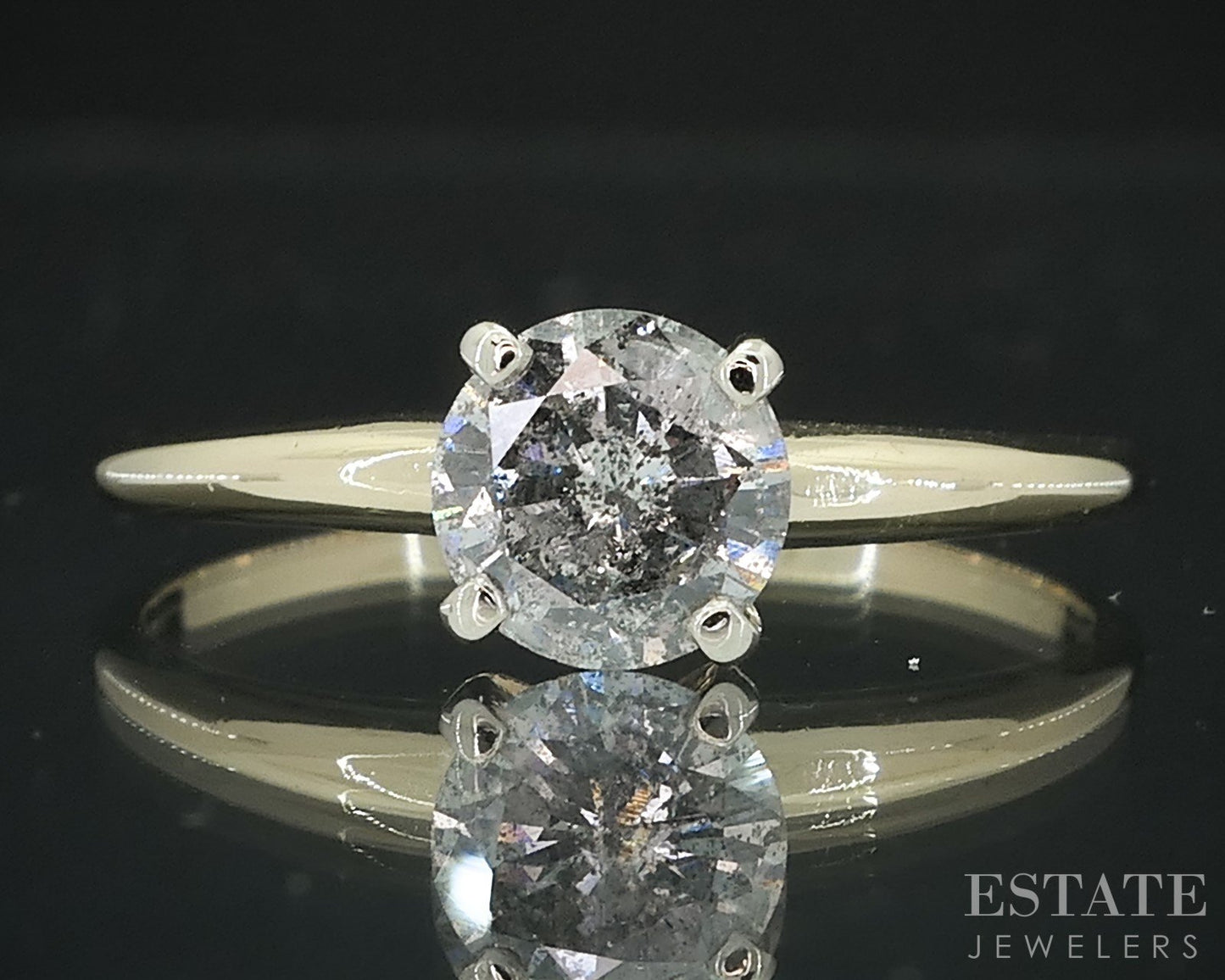 14k Yellow Gold Round Natural .75ct Diamond Solitaire Engagement Ring 2g i18103