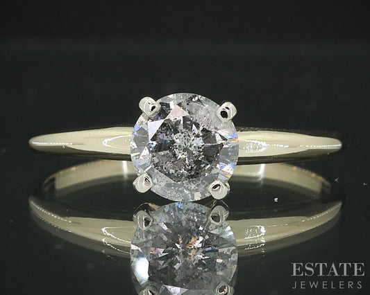 14k Yellow Gold Round Natural .75ct Diamond Solitaire Engagement Ring 2g i18103