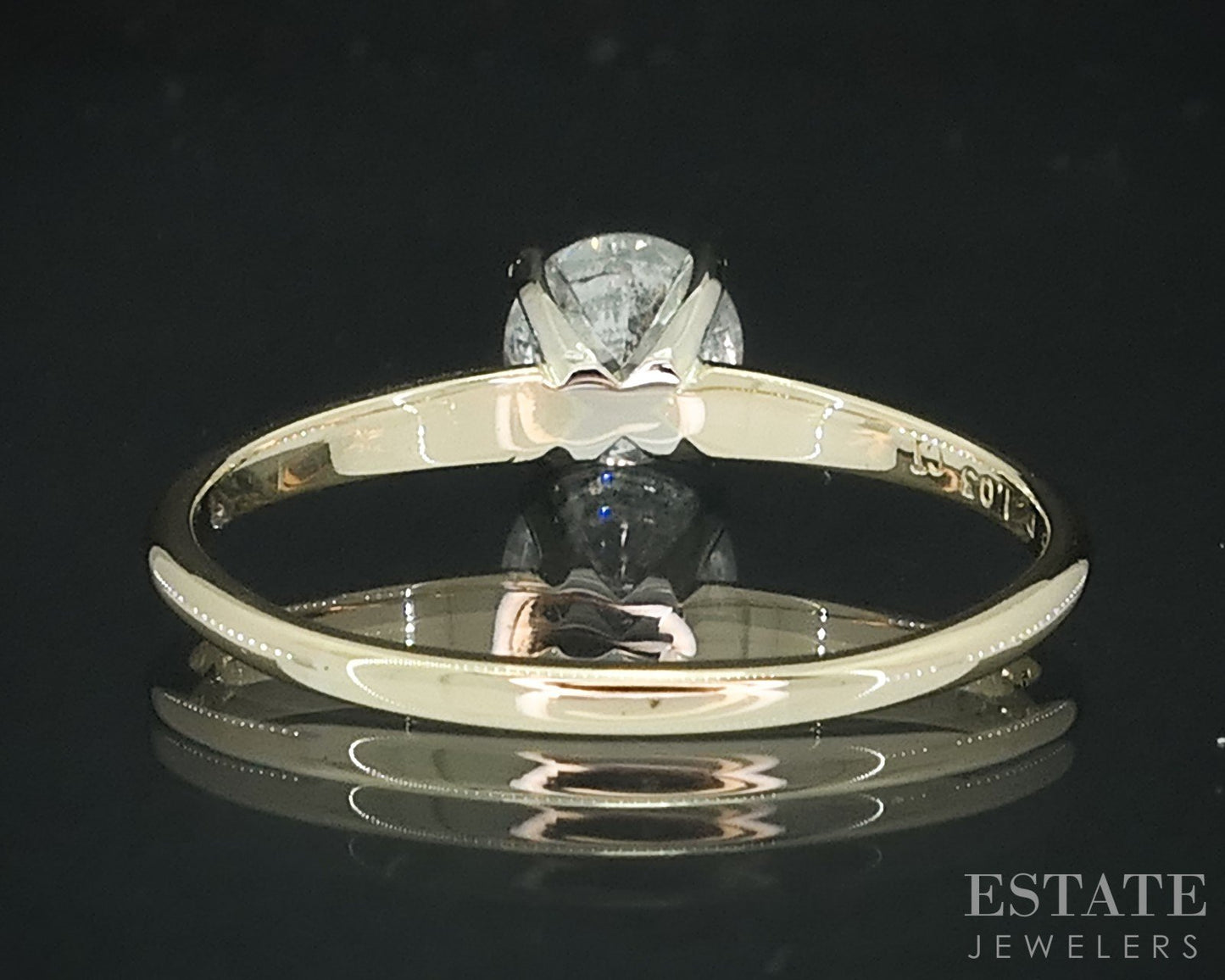 14k Yellow Gold Round Natural .75ct Diamond Solitaire Engagement Ring 2g i18103