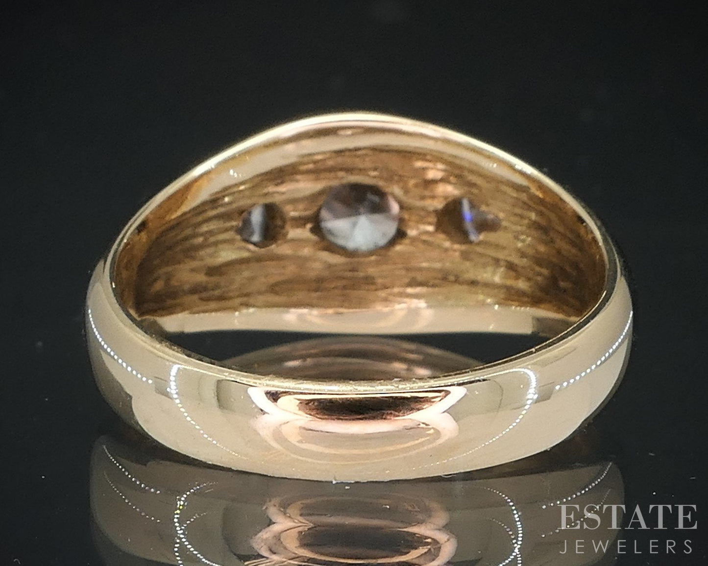 Vintage 14k Yellow Gold Natural 1.10ctw Diamond Mens Band Ring 10.6g i18556
