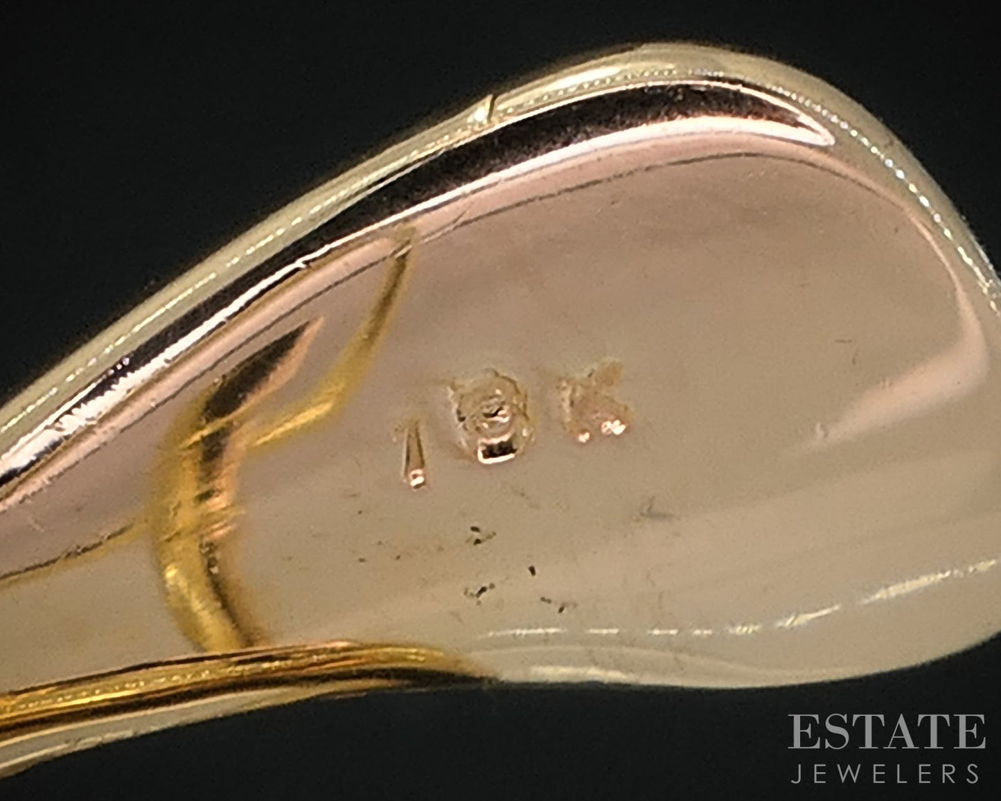 18k Yellow Gold Natural .75ctw Diamond Omega Back Ribbon Earrings 10.9g i18555