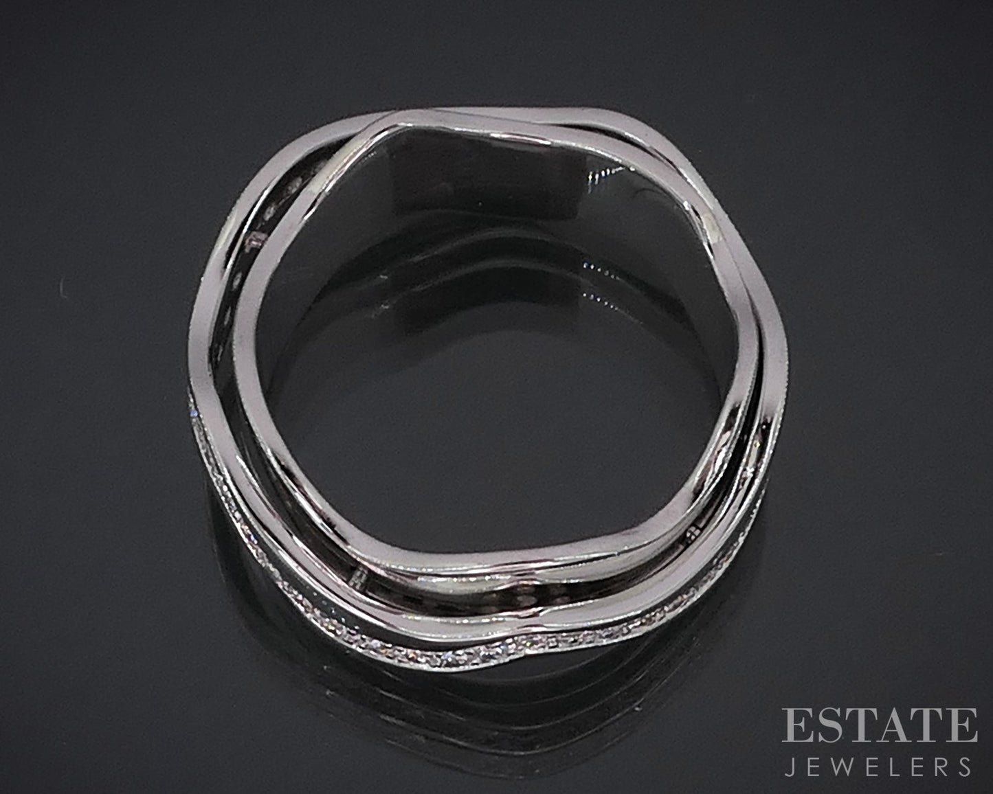 Vintage 18k White Gold Natural 1.20ctw Diamond Spinner Eternity Band 9.5g i18549