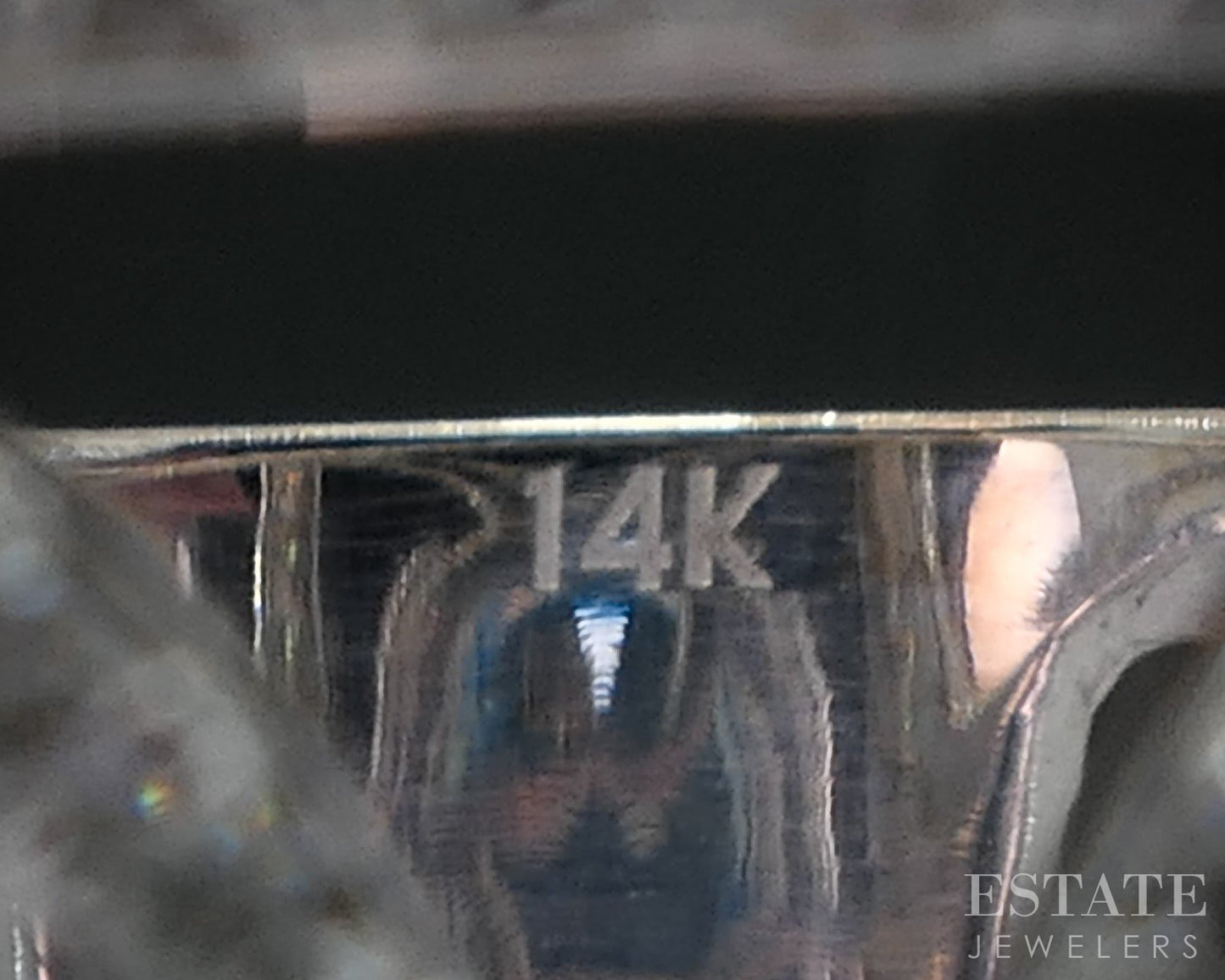 14k White Gold EFFY Oval Natural Blue Topaz & Diamond Ladies Ring 9.1g i18541