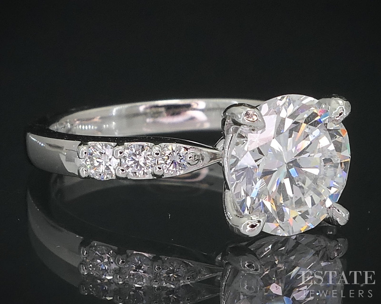 Mid Century Platinum GIA Round Natural 2.05ct Diamond Engagement Ring 6g i18576