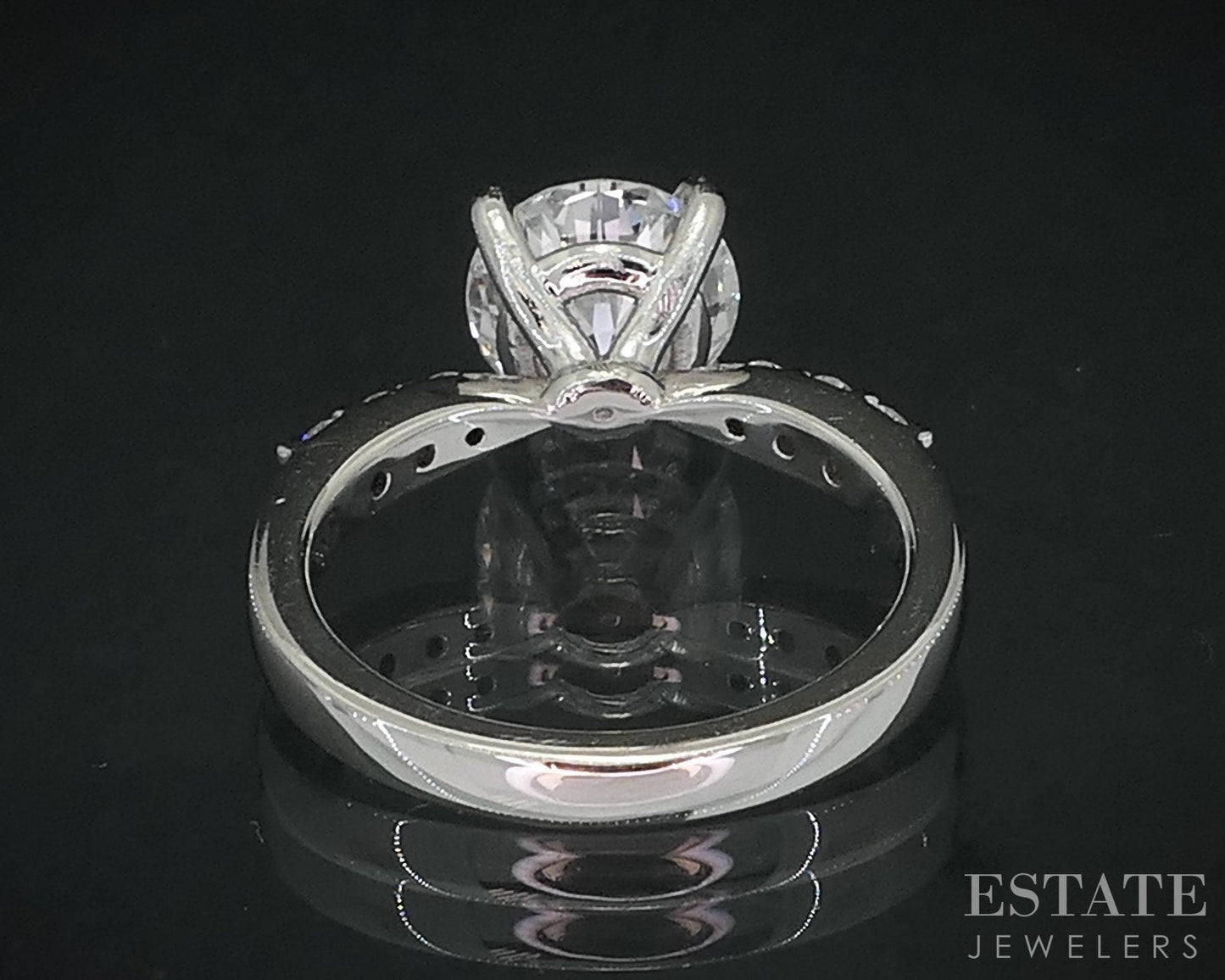 Mid Century Platinum GIA Round Natural 2.05ct Diamond Engagement Ring 6g i18576