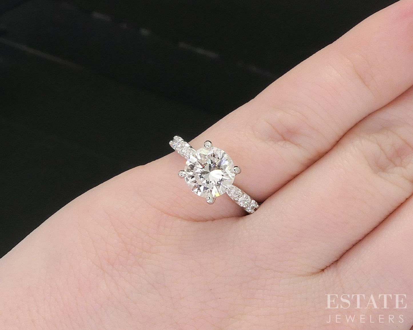 Mid Century Platinum GIA Round Natural 2.05ct Diamond Engagement Ring 6g i18576