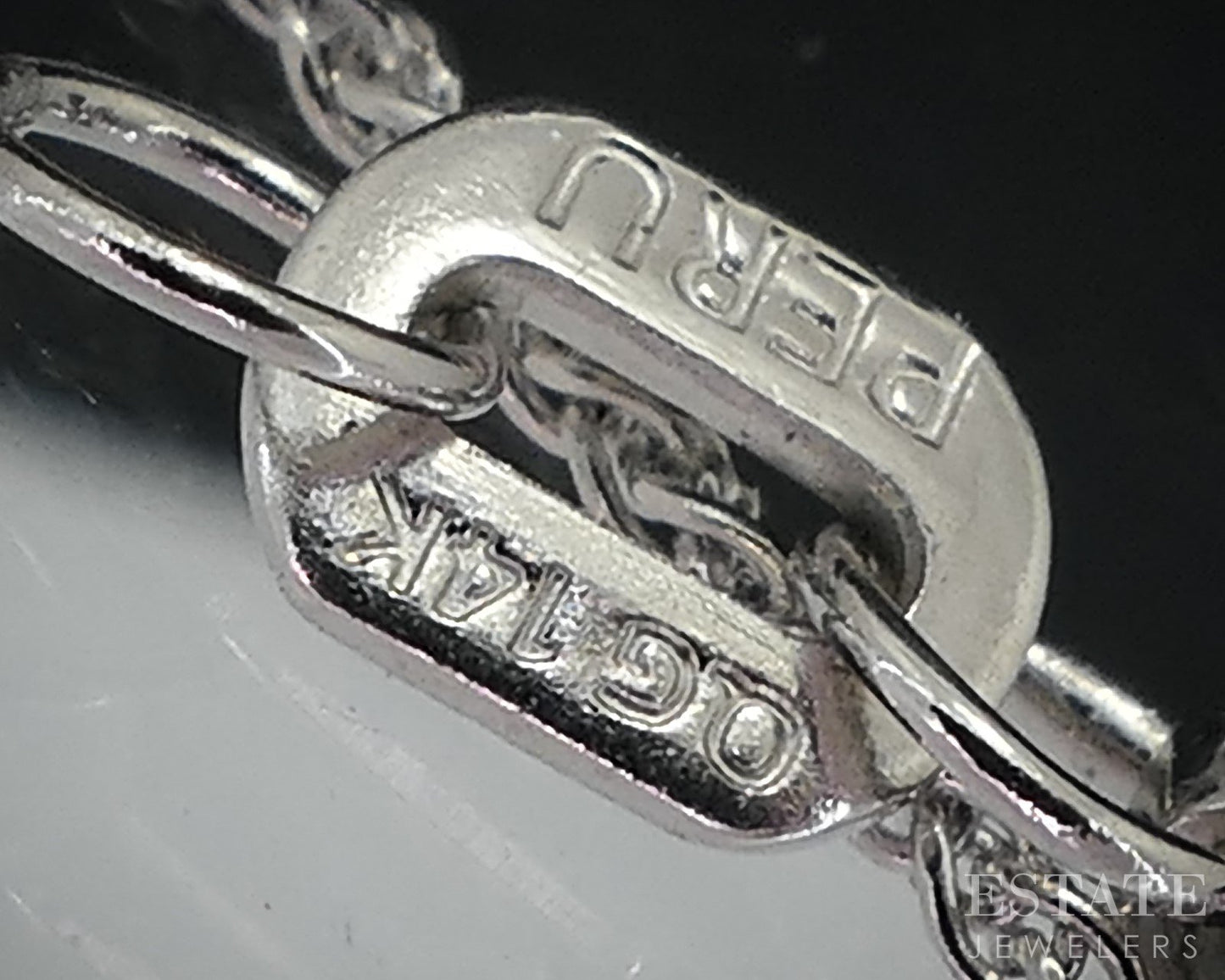 14k White Gold Round Natural .31ct Diamond Bezel Solitaire Necklace 2.5g i18581