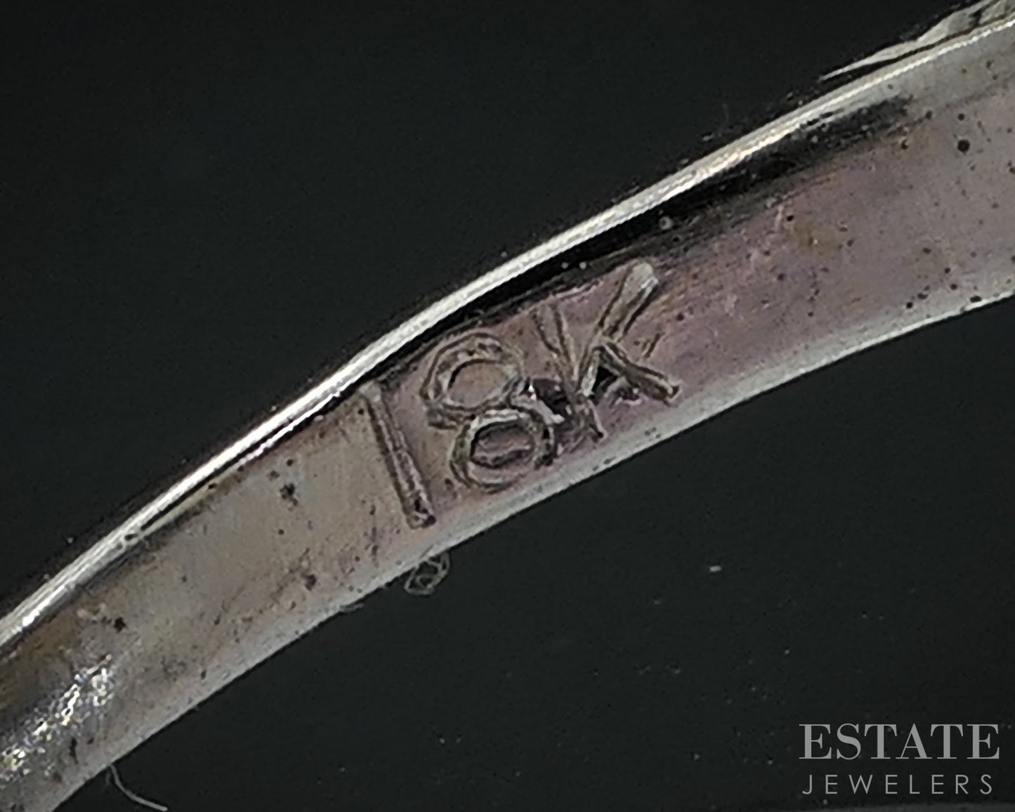 Antique Art Deco 18k White Gold .48ct Diamond Sapphire Filigree Ring 2.9g i18587