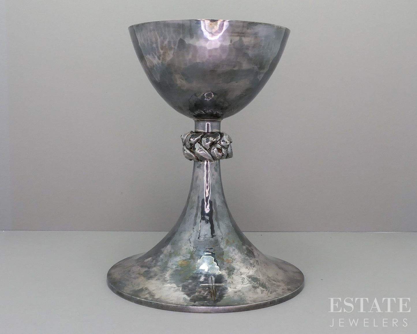 Antique Sterling Silver Gilles Beaugrand Celtic Knot Chalice 864g i18588