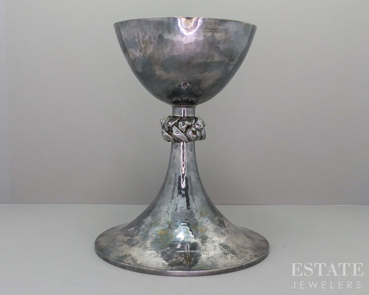 Antique Sterling Silver Gilles Beaugrand Celtic Knot Chalice 864g i18588