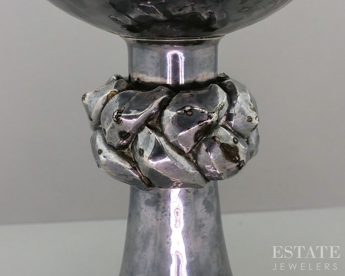 Antique Sterling Silver Gilles Beaugrand Celtic Knot Chalice 864g i18588