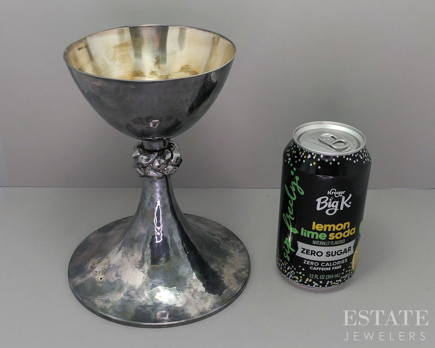 Antique Sterling Silver Gilles Beaugrand Celtic Knot Chalice 864g i18588