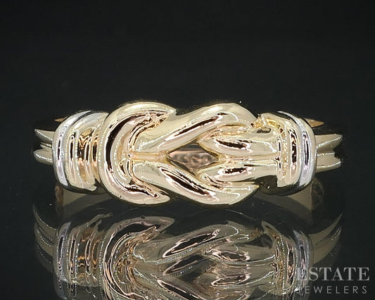 14k Yellow Gold Love Knot Ladies Band Ring 1.9g i18609b