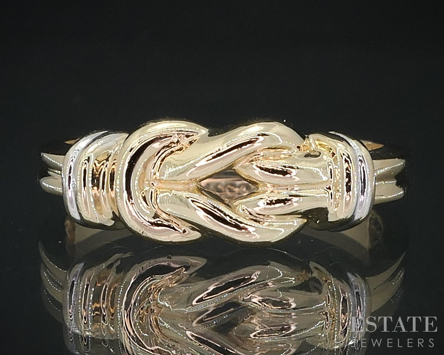 14k Yellow Gold Love Knot Ladies Band Ring 1.9g i18609b