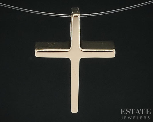 14k Yellow Gold Smooth Cross Dainty Ladies Pendant 1.2g i18605b
