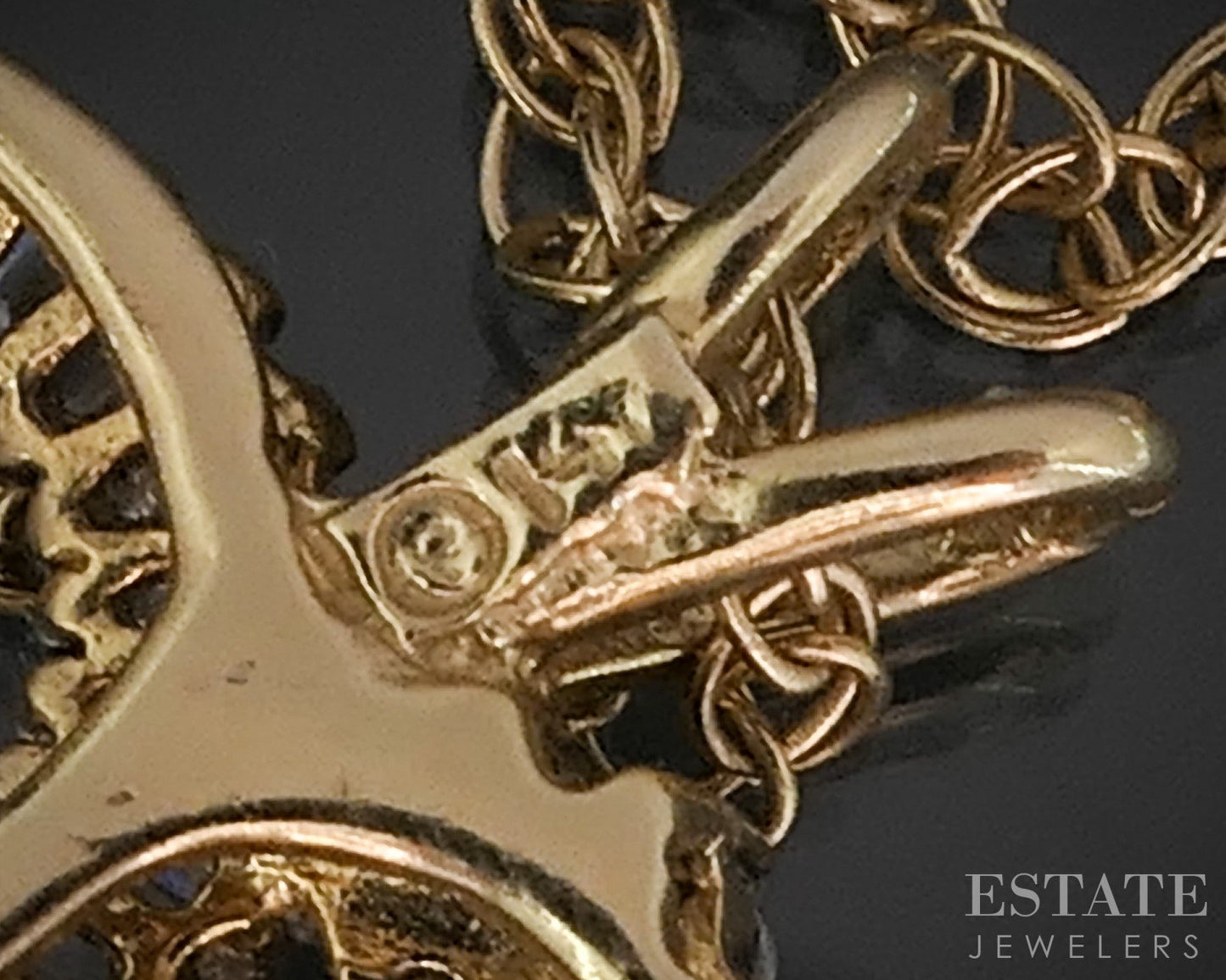 14k Yellow Gold Natural ..44ctw Diamond Open Heart Ladies Necklace 4.1g i18598b