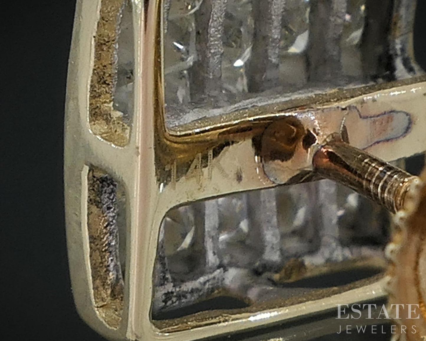 14k Yellow Gold Invisible Natural 1ctw Diamond Screw Back Earrings 2g i18597b