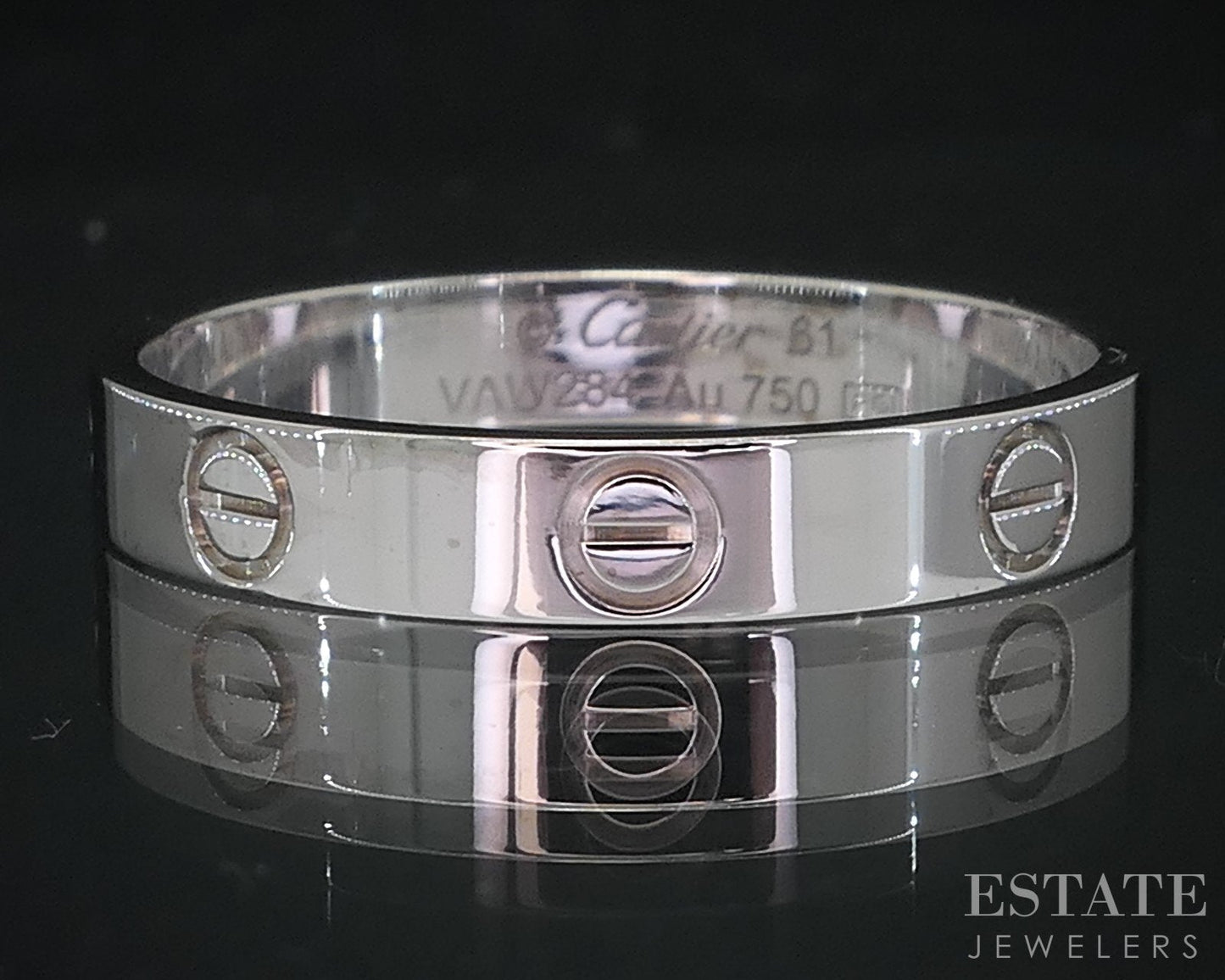 18k White Gold 3.5mm Cartier Love Mens Wedding Band Ring 3.8g i18570