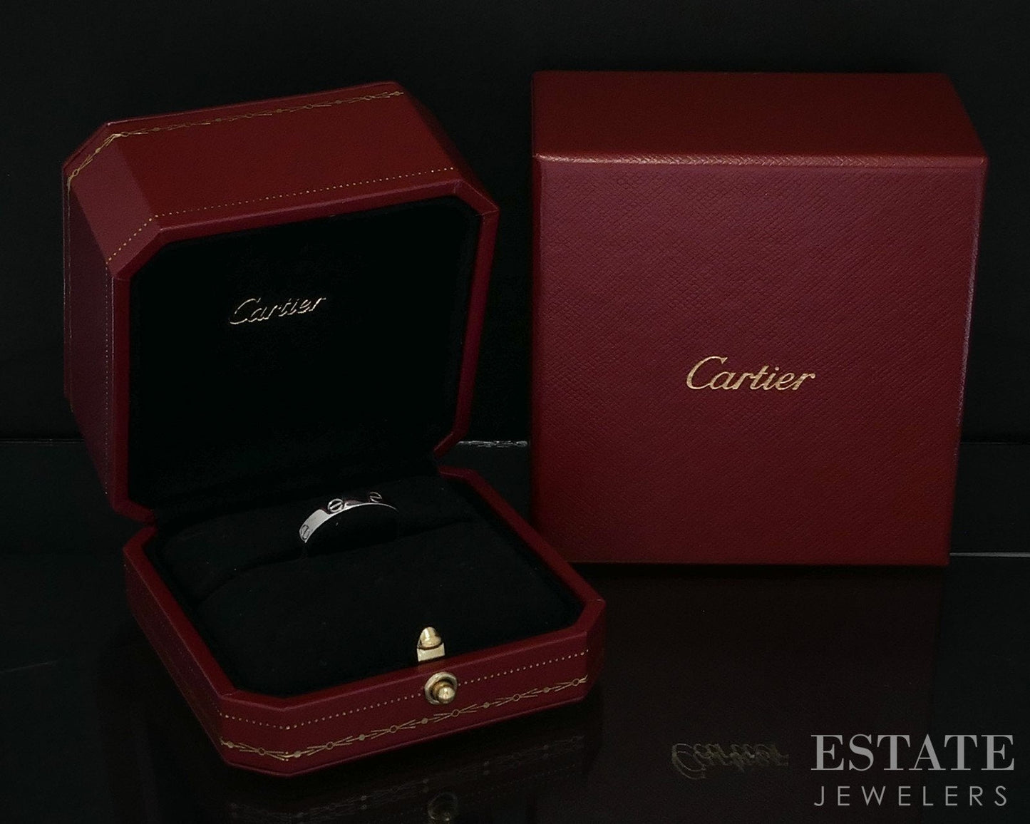 18k White Gold 3.5mm Cartier Love Mens Wedding Band Ring 3.8g i18570