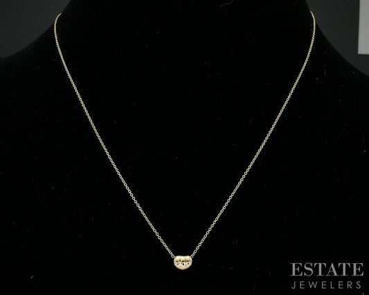 18k Yellow Gold Tiffany & Co. Elsa Peretti Small Bean Necklace 1.9g 16"L i18565