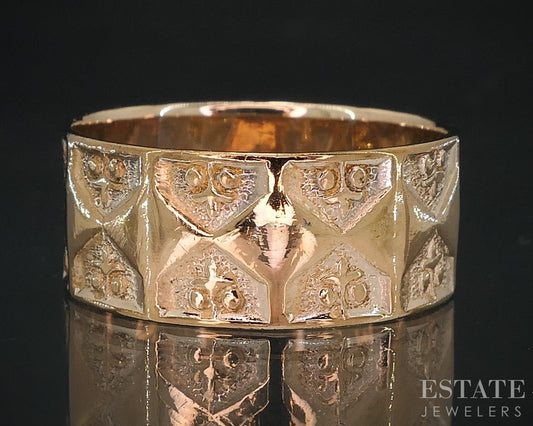 Antique Victorian 14k Yellow Gold 7.8mm Cigar Band Ring 2.4g i18633