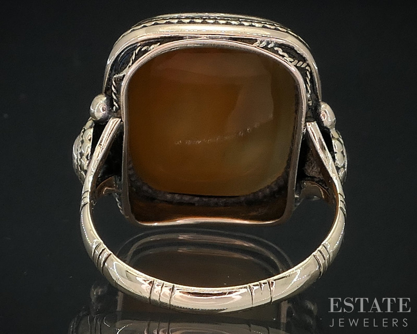 Antique Victorian 12k Yellow Gold Carnelian Holofernes Intaglio Ring 7.6g i18648