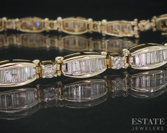 14k Yellow Gold Natural 1.60ctw Diamond Tennis Bracelet 12.4g 8.25"L i18640