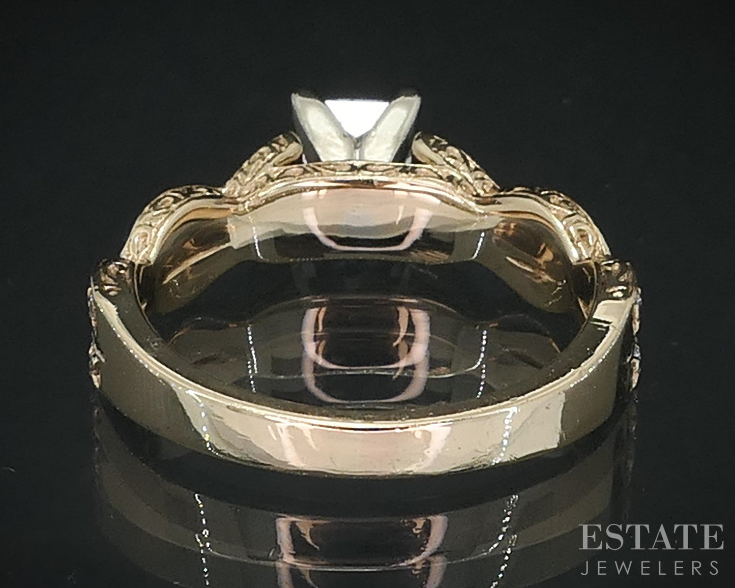 14k Yellow Gold Princess 1.13ctw Diamond Infinity Engagement Ring 5.5g i18634