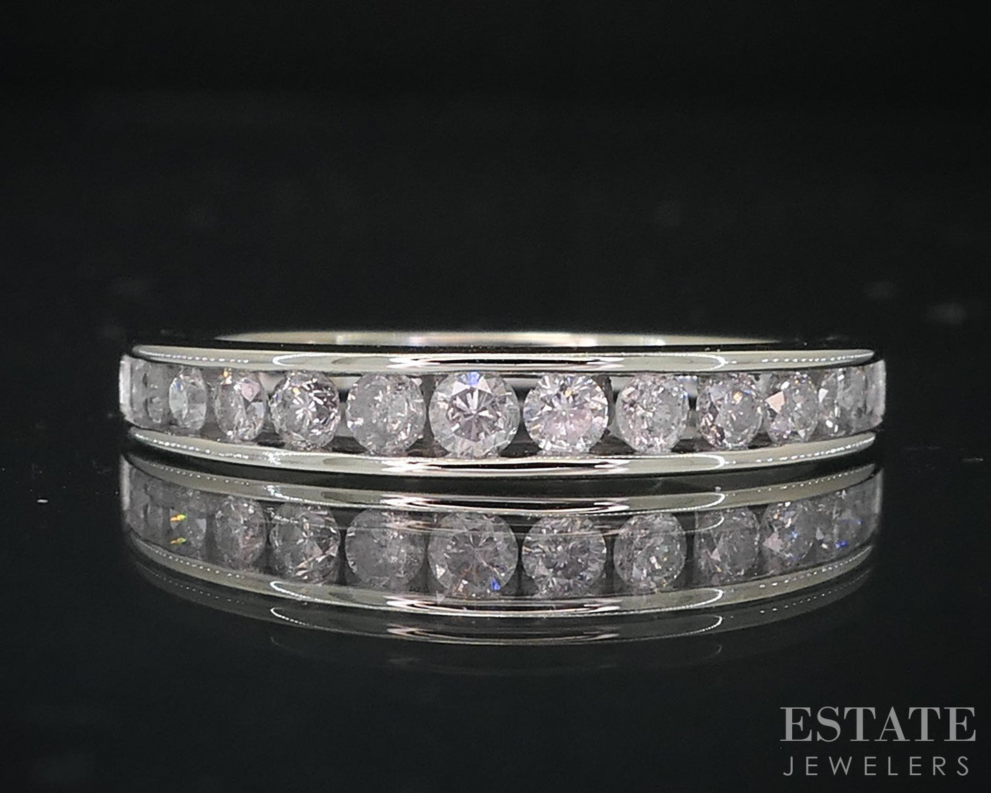 10k White Gold Natural .35ctw Diamond Ladies Wedding Band 2.2g p78258b