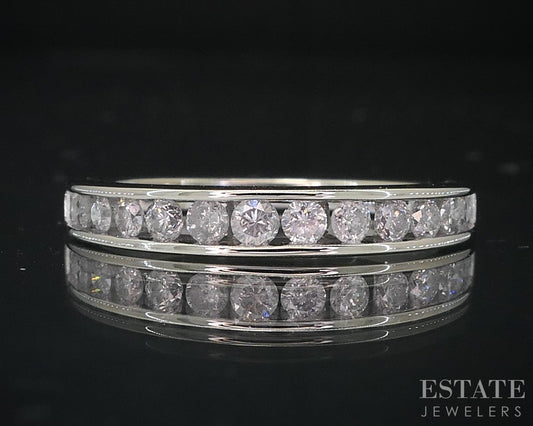 10k White Gold Natural .35ctw Diamond Ladies Wedding Band 2.2g i18694b