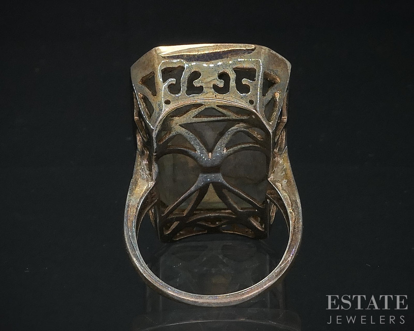 Sterling Silver Natural Labradorite Ladies Large Cocktail Ring 13.7g i18716