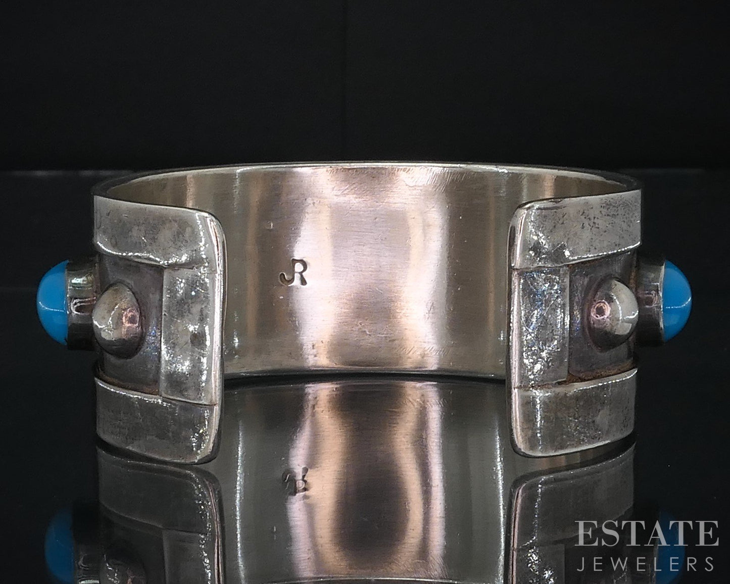 Vintage Sterling Natural Turquoise Navajo Jerry Roan Cuff Bracelet 64.8g i18712