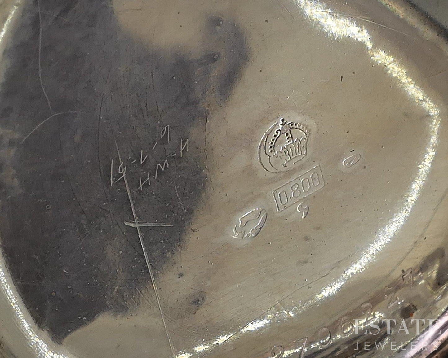 Antique 800 Silver Zentra Checkerboard Dial Pocket Watch i18705