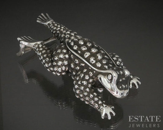 Vintage Sterling Barry Kieselstein-Cord Large Frog Mens Belt Buckle 142g p21550