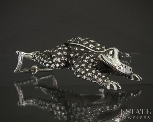 Vintage Sterling Barry Kieselstein-Cord Large Frog Mens Belt Buckle 142g p21550