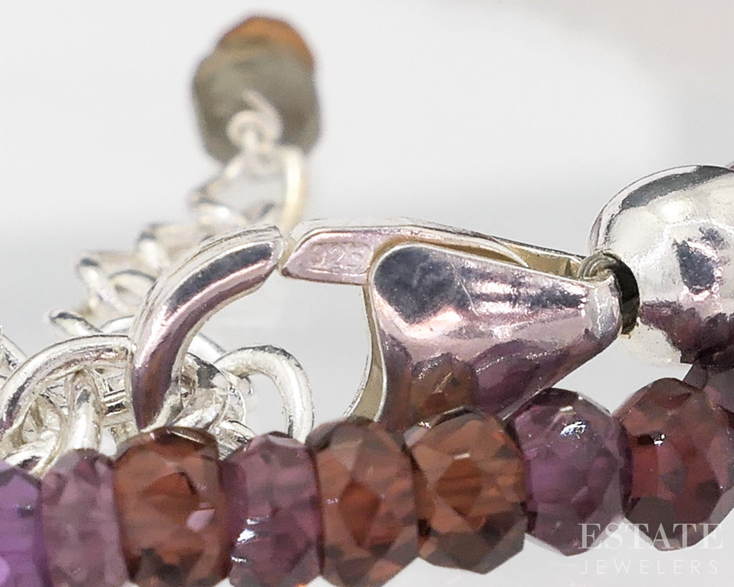 Sterling Multi Colored Sapphire Beaded Necklace & Bracelet Set 22g i18745