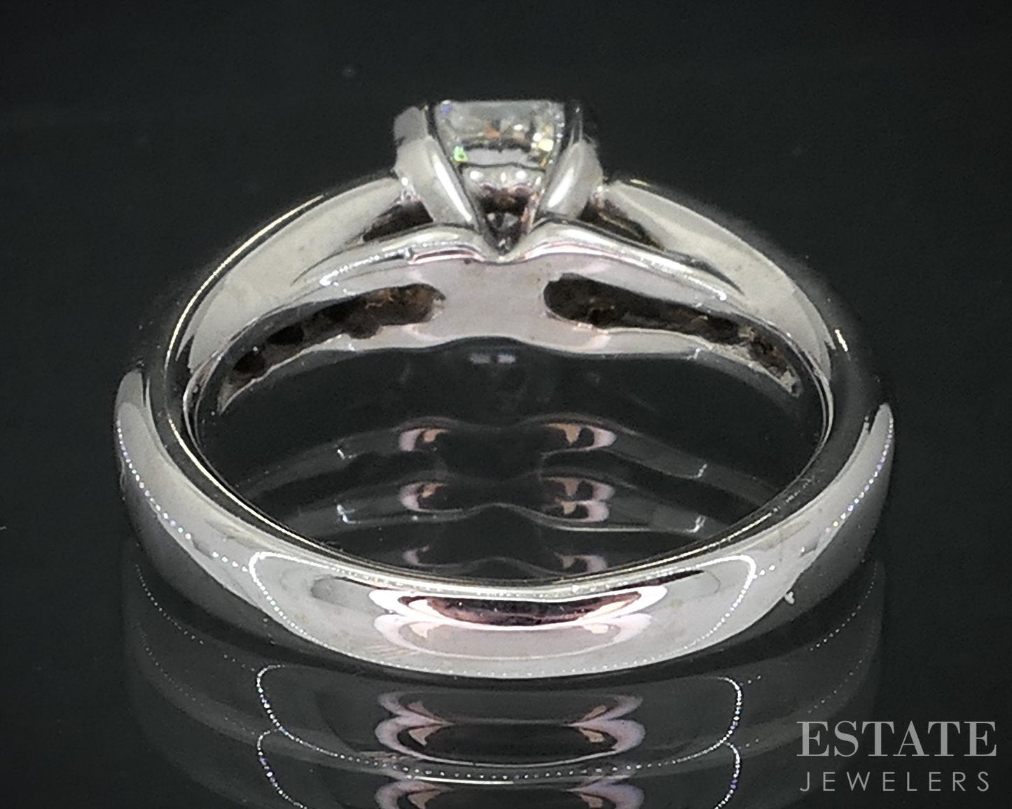 14k White Gold Lucere Natural 1.00ctw Diamond Engagement Ring 5.1g i18824