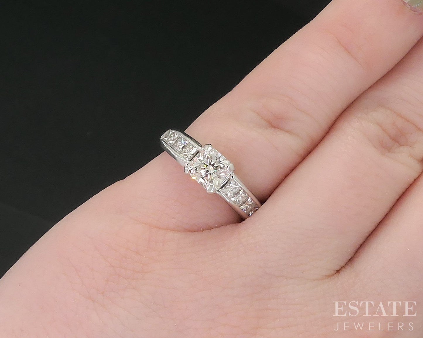 14k White Gold Lucere Natural 1.00ctw Diamond Engagement Ring 5.1g i18824